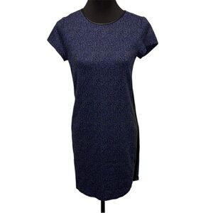 Alice Blue Blue Black Sheath Mini Dress Stretch Crew Neck Career Casual S